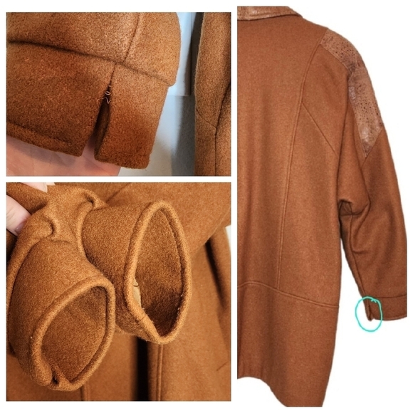 Vintage Havoc Camel Brown Wool Leather coat size 9/10 - Picture 17 of 17